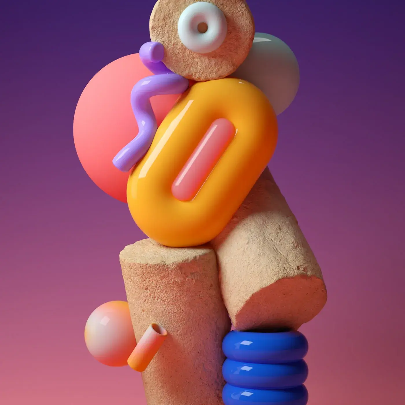 Santi Zoraidez's vibrant 3D explorations for Samsung