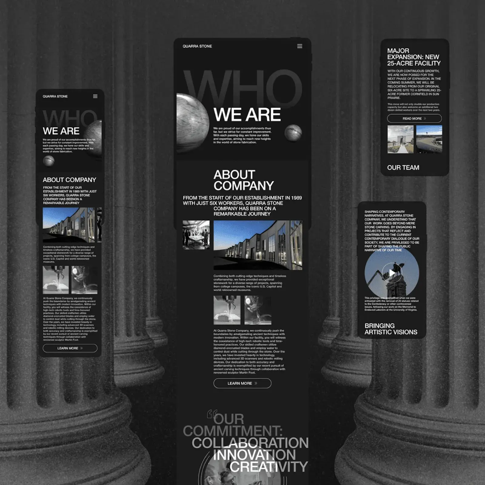 Quarra Stone's Bold Web Design: Where Design Meets Functionality