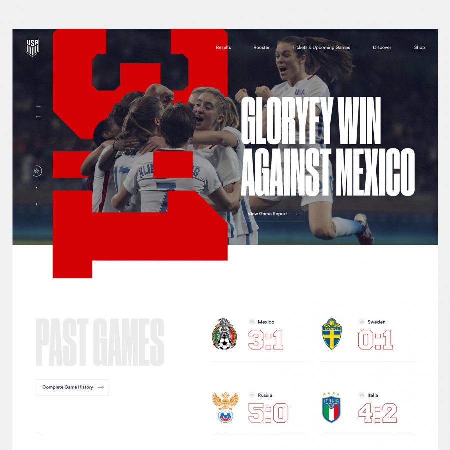 U.S. Women's National Soccer Team Web Design Concept