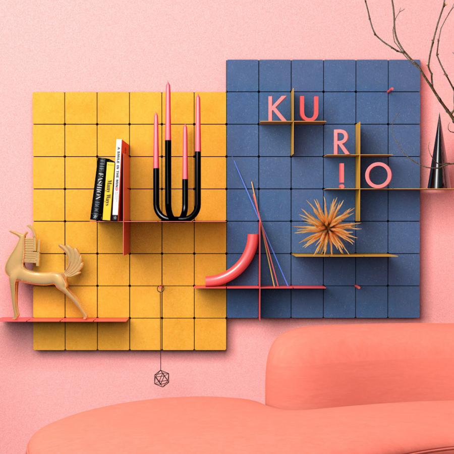 Beautiful Industrial Design for KUR!O Modular Shelving System