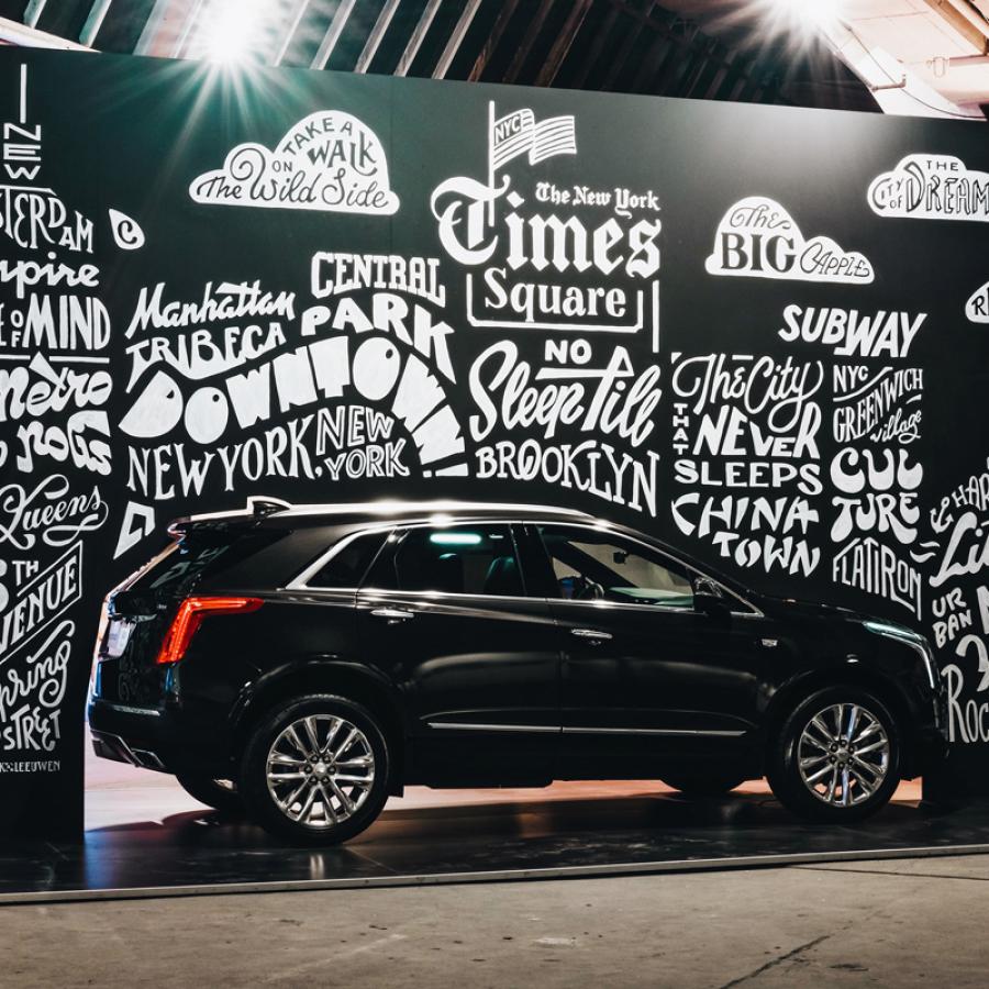 Cadillac Mural & Typographic Illustration by Mark van Leeuwen