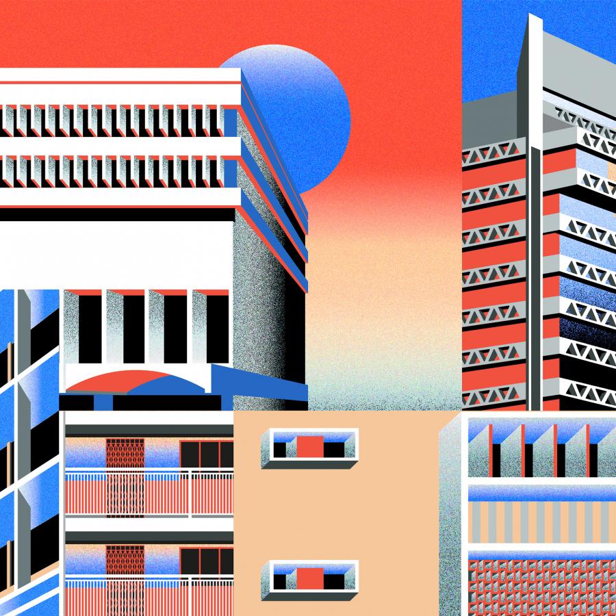 Brutalist Hong Kong Posters