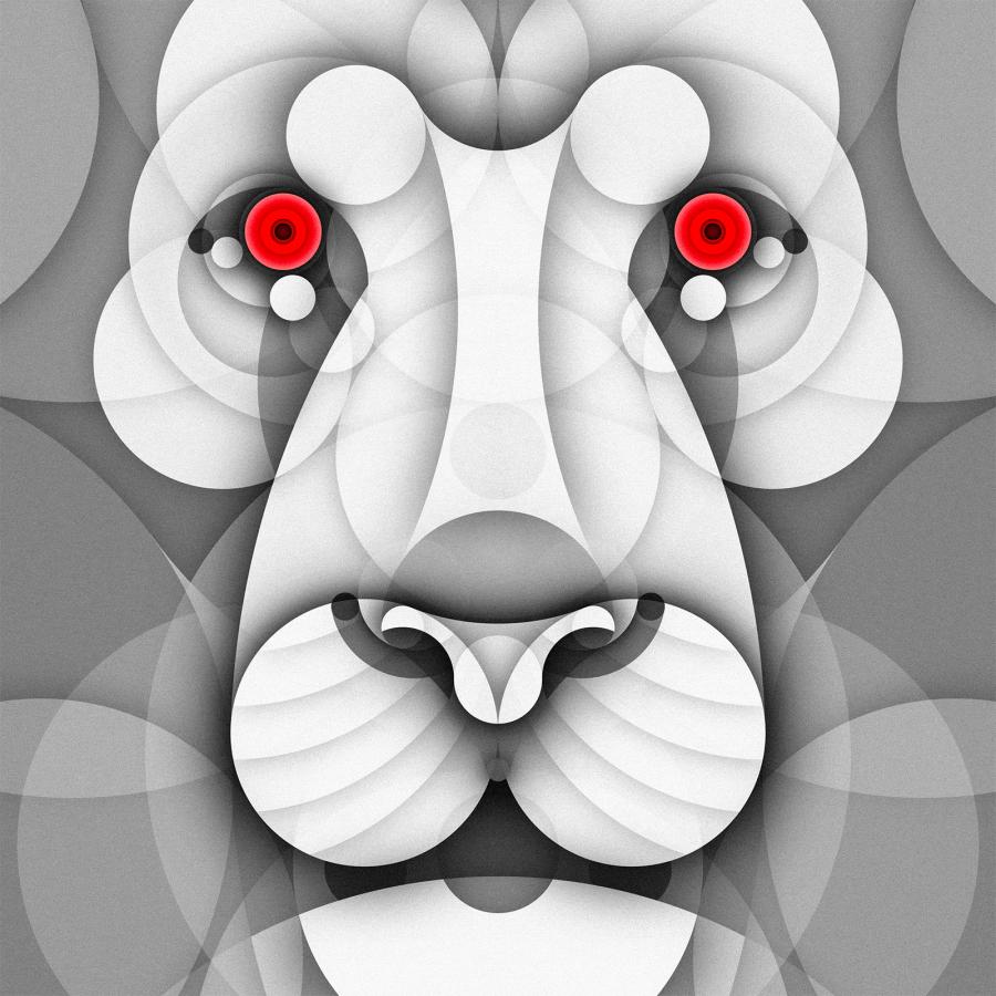 Albino Animals Series of Illustrations Using Just Circles