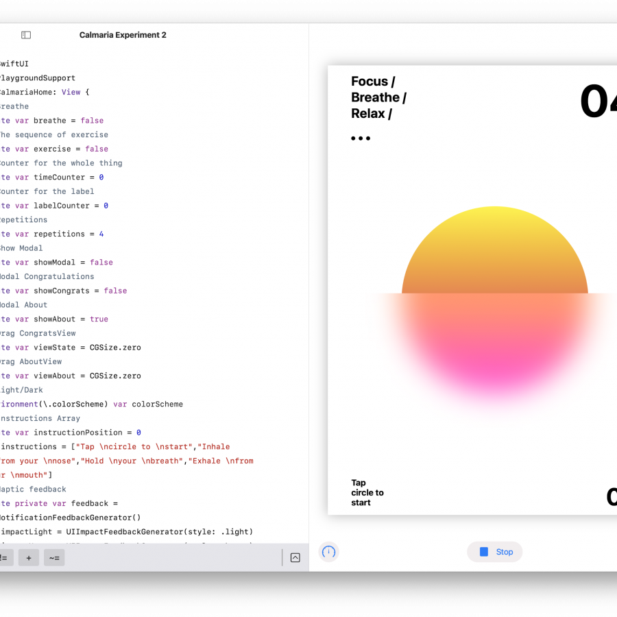 Calmaria SwiftUI Source Code