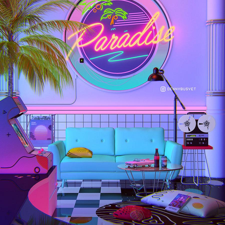 Synthwave Art Scenes by Denny Busyet