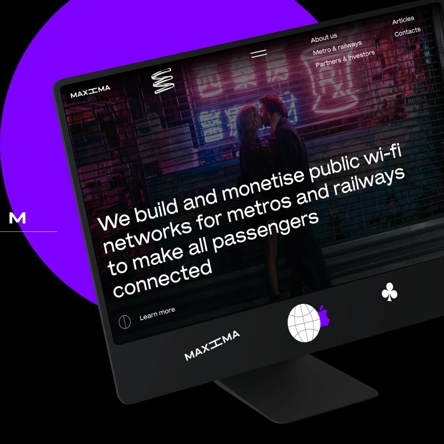 Web Design for Maxima.tech, a Public Wi-Fi for metros and railways