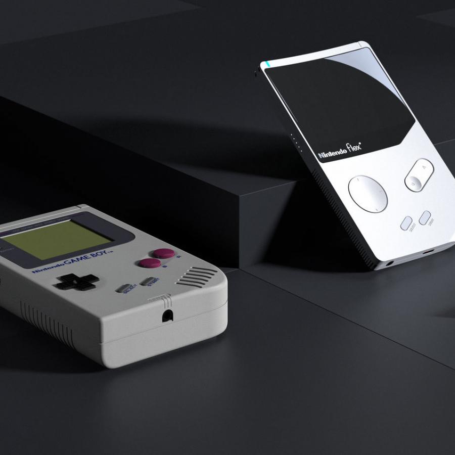 What if 1989 Game Boy was redesigned, introducing the Nintendo Flex