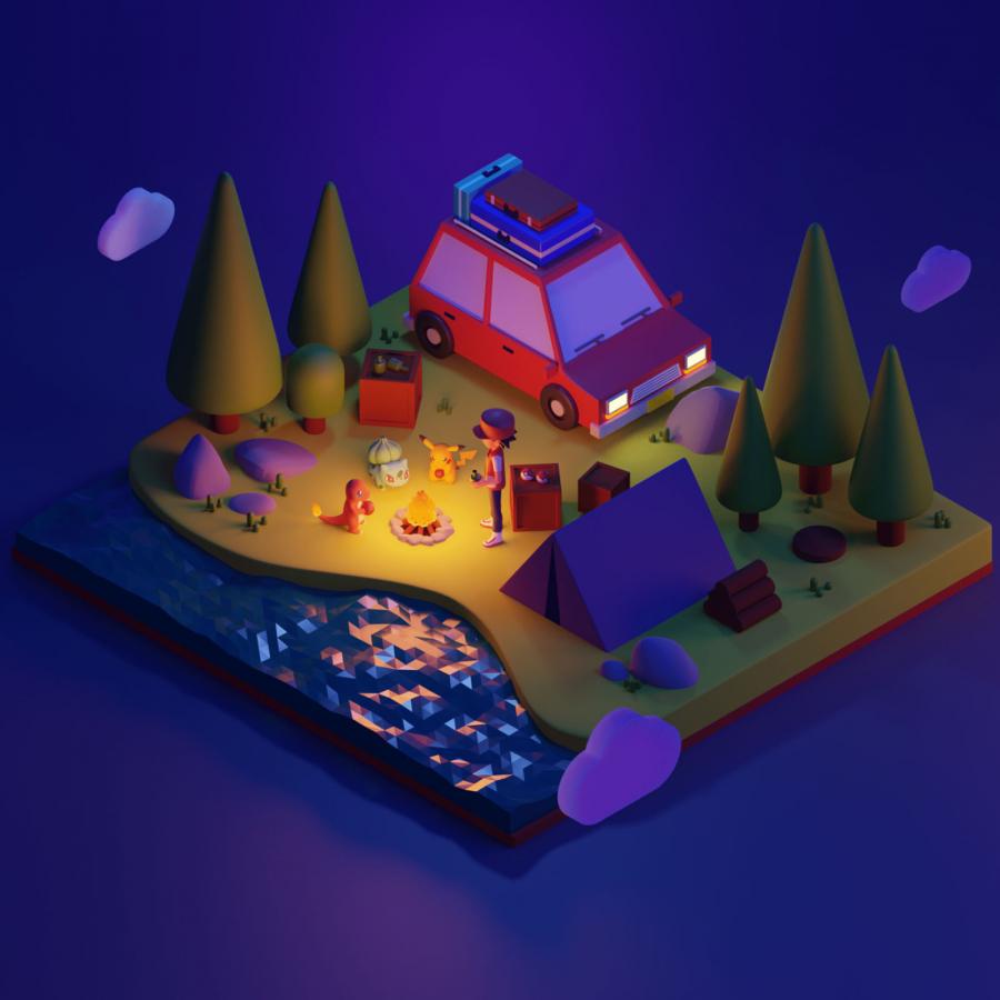 Pokémon inspired 3D Illustrations in Blender 3D