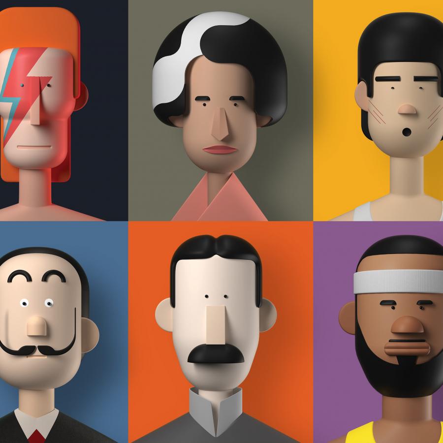 Big Names & Small Trivia in 3D Illustrations