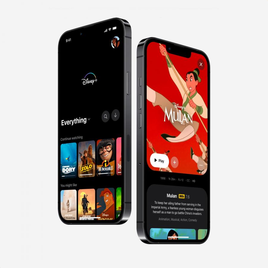 Concept design for Disney+ mobile app