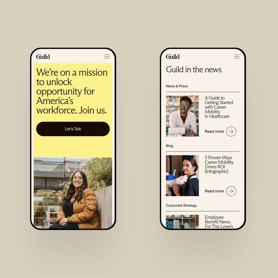 Athletics launches web design for career and education platform, Guild
