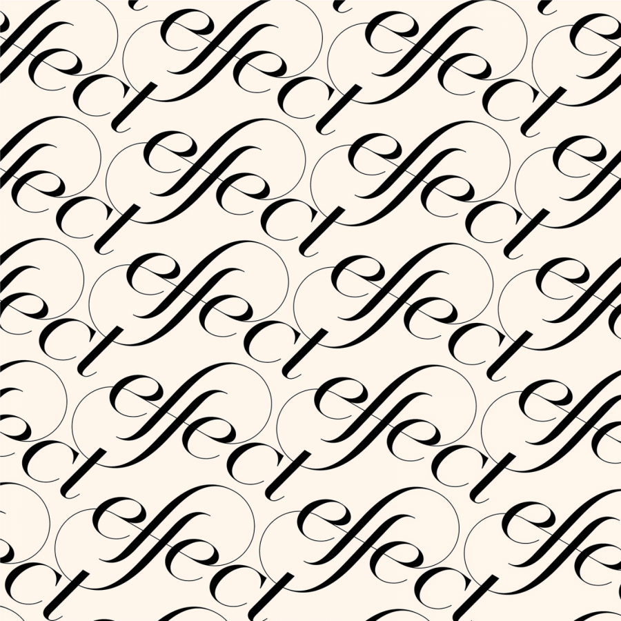 Letters and ligatures creating intricate logo designs