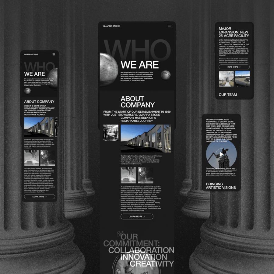 Quarra Stone's Bold Web Design: Where Design Meets Functionality