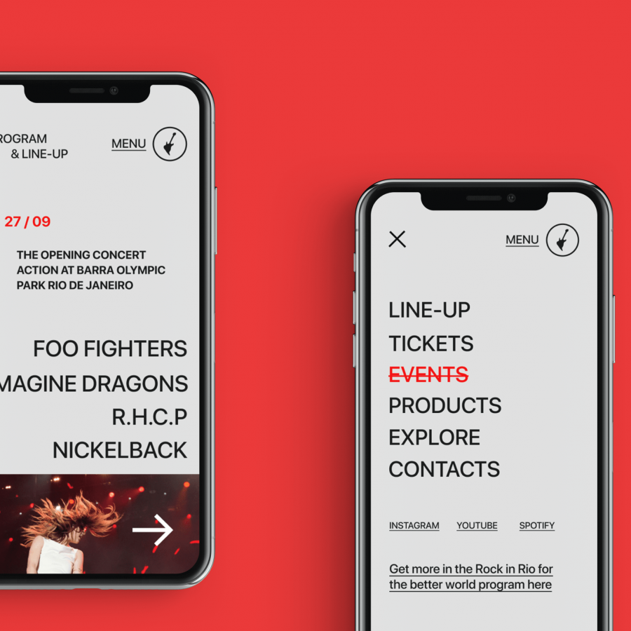 Concept Web Design for Rock in Rio